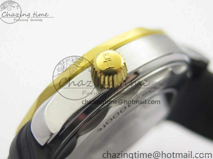 0218 Seasonal 2018 Seamaster Diver 300M SS YG VSF 1:1 Best Edition YG Bezel Black Dial on Black Rubber Strap A 7934